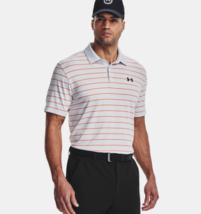 Under Armour Playoff 3.0 Stripe Polo - Halo Gray / Orange Blast