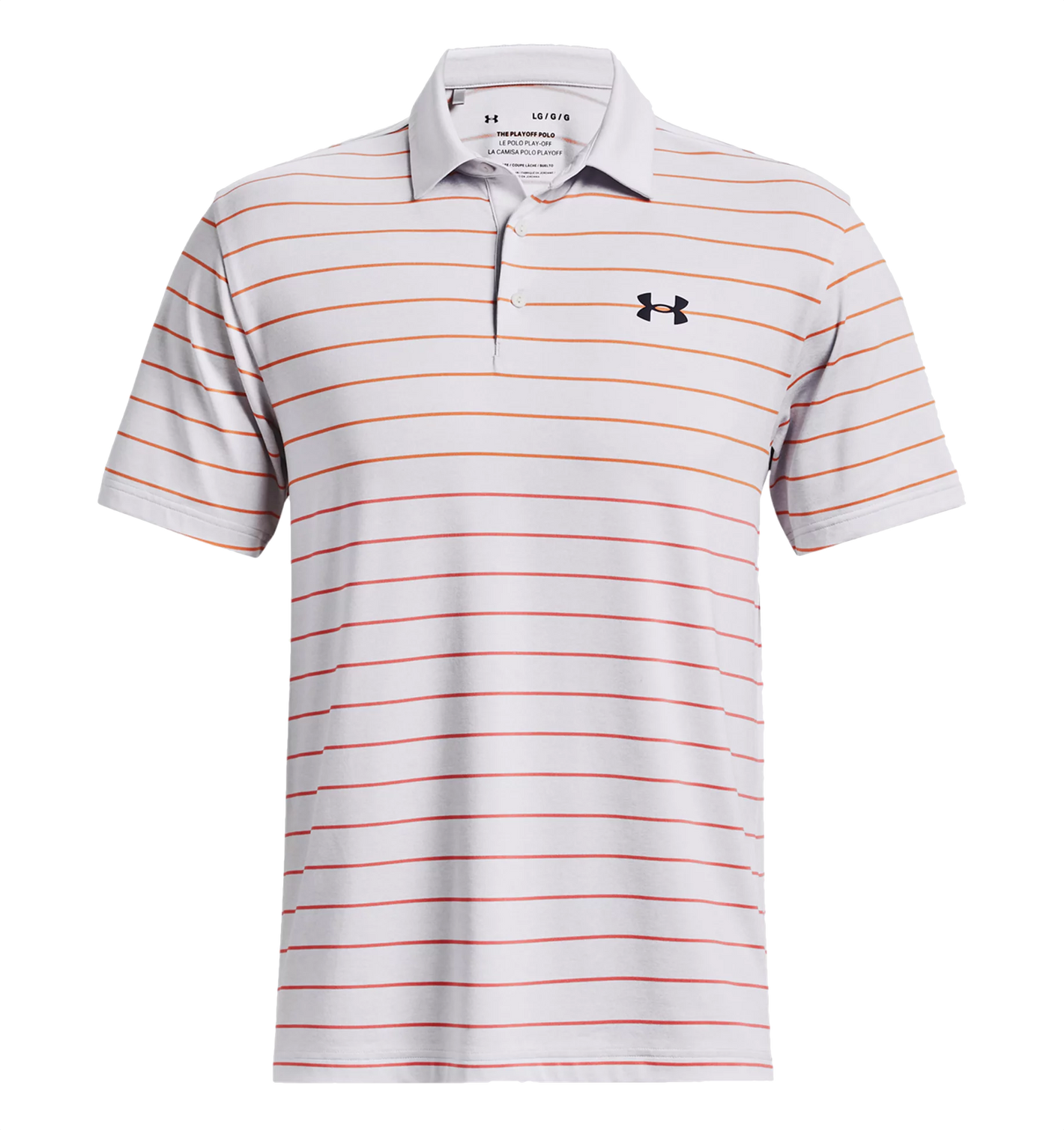 Playoff 3.0 Stripe Polo - Halo Gray / Orange Blast