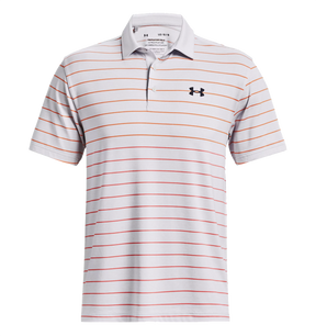 Under Armour Playoff 3.0 Stripe Polo - Halo Gray / Orange Blast