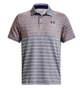 Under Armour Playoff 3.0 Stripe Polo - Midnight Navy / Orange Blast
