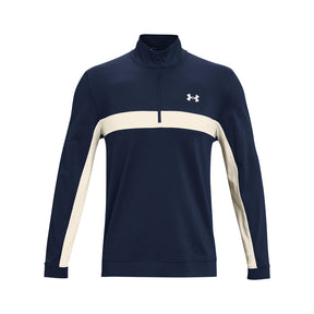 Under Armour Midlayer Half Zip Golf Top - Academy/White