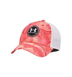 UA Iso-Chill Driver Mesh Adjustable Cap - Playful Peach / White